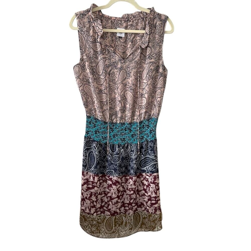 Cabi Boho Patchwork Paisley Dani Dress – Size Small pink turquoise flowy